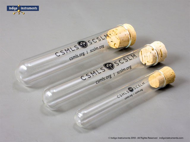 Custom imprinted test tubes.